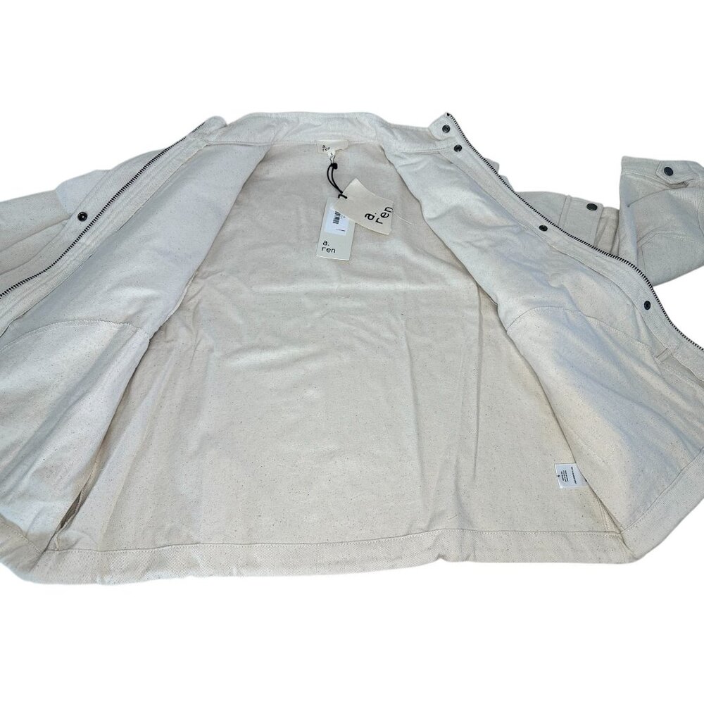 A.Ren Utility Cargo Jacket Small Beige Heavy Cotton Convertible Vest Gorpcore - Picture 6 of 16